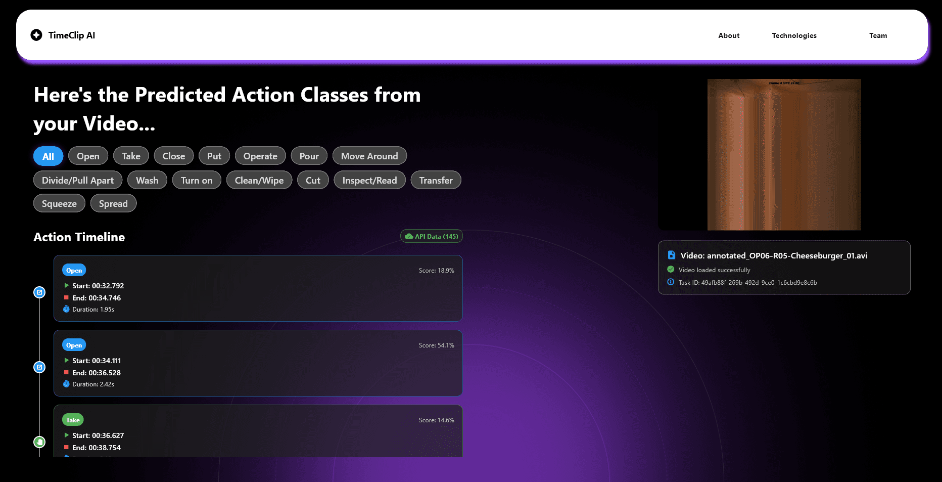 TimeClipAI: Real-Time Action Classification — screenshot 3 of 3