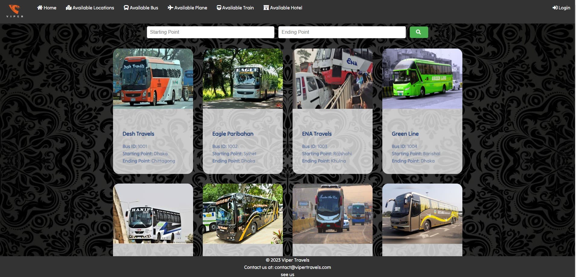 Viper Travel Booking Website — screenshot 2 of 5