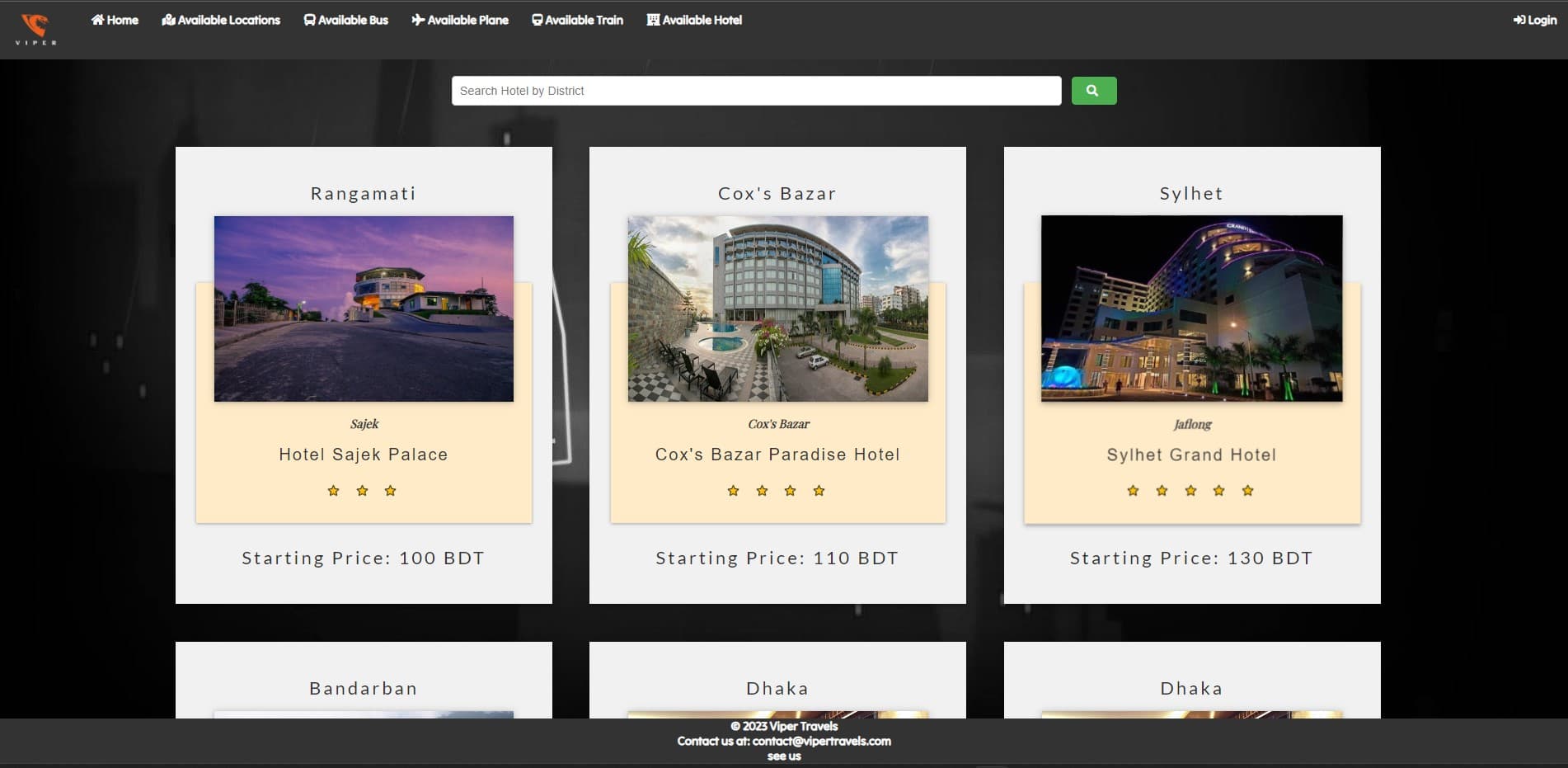 Viper Travel Booking Website — screenshot 3 of 5
